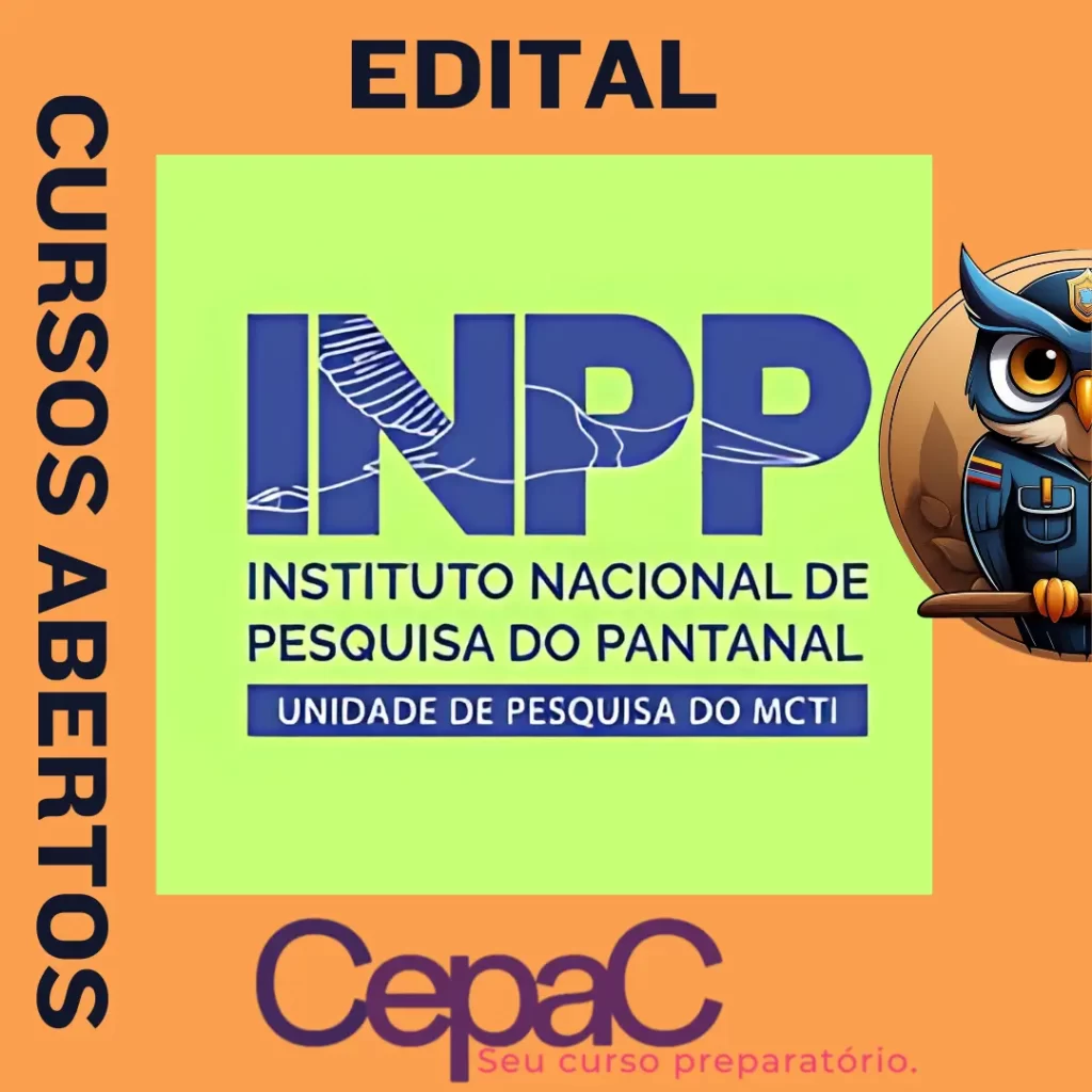 Banner de divulgação de cursos abertos com logos do INPP (Instituto Nacional de Pesquisa do Pantanal) e Cepac Preparatóri